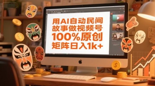 用AI自动民间故事做视频号，100%原创，矩阵日入1k+-800资源网