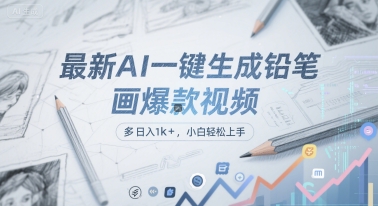 最新AI一键生成铅笔画爆款视频，多平台分发，日 入1k+，小白轻松上手-800资源网