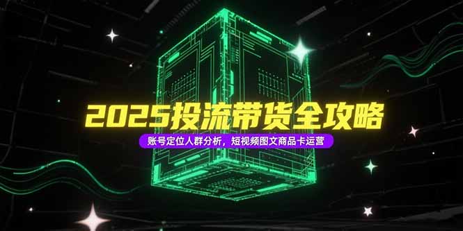 2025投流带货全攻略，账号定位人群分析，短视频图文商品卡运营-800资源网