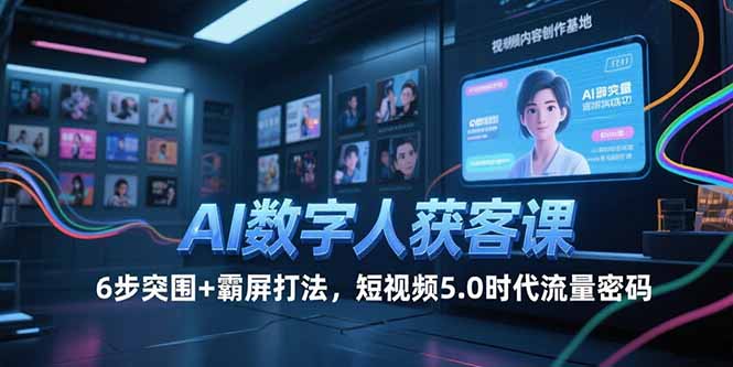 AI数字人获客课，6步突围+霸屏打法，短视频5.0时代流量密码-800资源网
