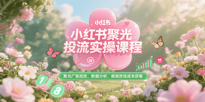 小红书聚光投流实操课程，聚光广告投放、数据分析、做高效低成本获客-800资源网