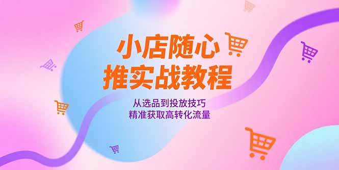 小店随心推实战教程，从选品到投放技巧，精准获取高转化流量-800资源网
