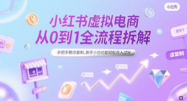 小红书虚拟电商从0到1全流程拆解，手把手教你复制，新手小白也能轻松月入过W-800资源网