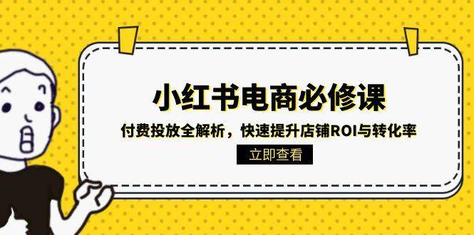 小红书电商必修课：付费投放全解析，快速提升店铺ROI与转化率-800资源网