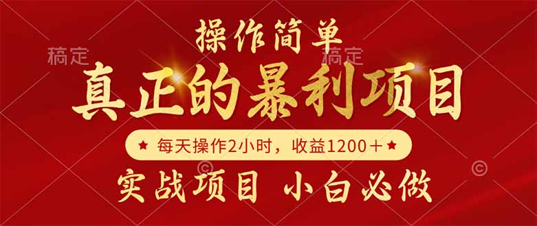 真正的暴利项目，操作简单，每天收益1200＋，自己做老板-800资源网