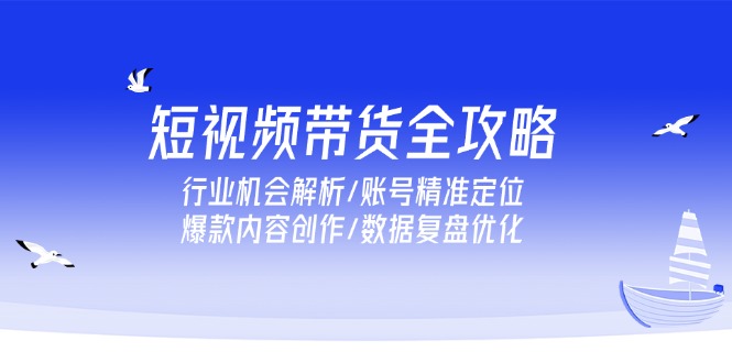 短视频带货全攻略，行业机会解析/账号精准定位/爆款内容创作/数据复盘优化-800资源网