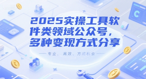 2025实操工具软件类领域公众号，多种变现方式分享-800资源网