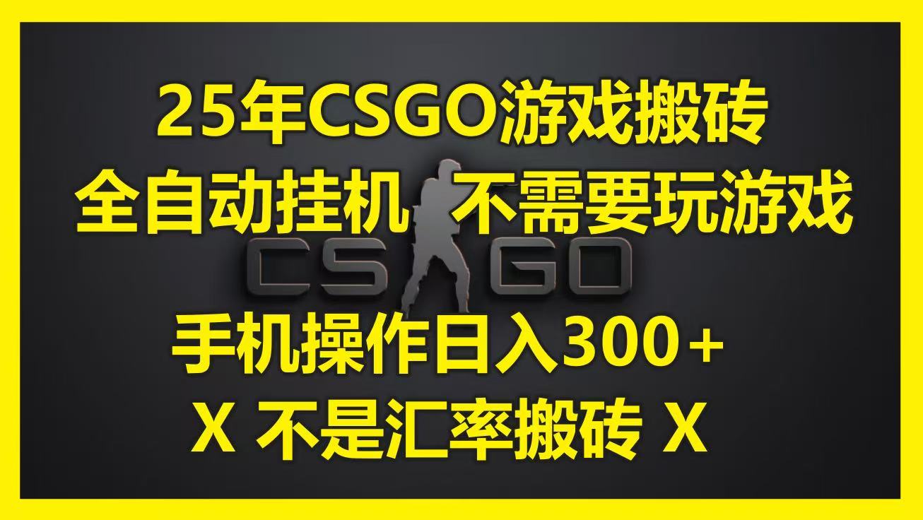 25年CSGO游戏搬砖，全自动挂机，不需要玩游戏，手机操作日入300+。(不是汇率搬砖)-800资源网