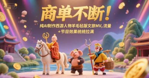 商单不断！纯AI制作西游人物羊毛毡版文旅MV，流量+节目效果统统拉满-800资源网