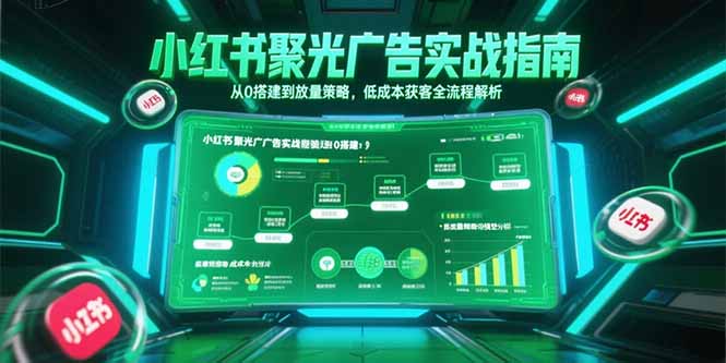小红书聚光广告实战指南，从0搭建到放量策略，低成本获客全流程解析-800资源网