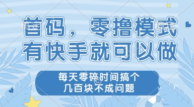 首码零撸项目，有快手就可以做，每天业务时间搞个几张不是问题-800资源网