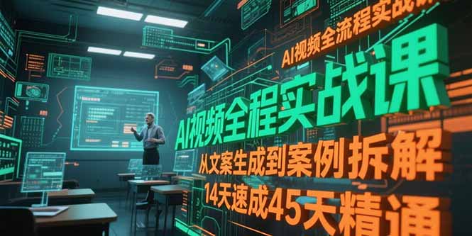 AI视频全流程实战课，从文案生成到案例拆解，14天速成45天精通-800资源网