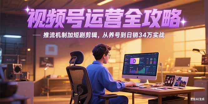 2025视频号运营全攻略，推流机制加短剧剪辑，从养号到日销34万实战-800资源网