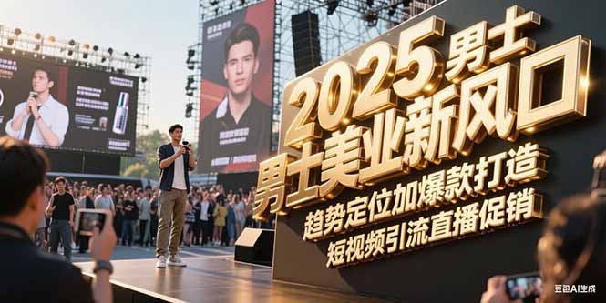 2025男士美业新风口，趋势定位加爆款打造，短视频引流直播促销-800资源网