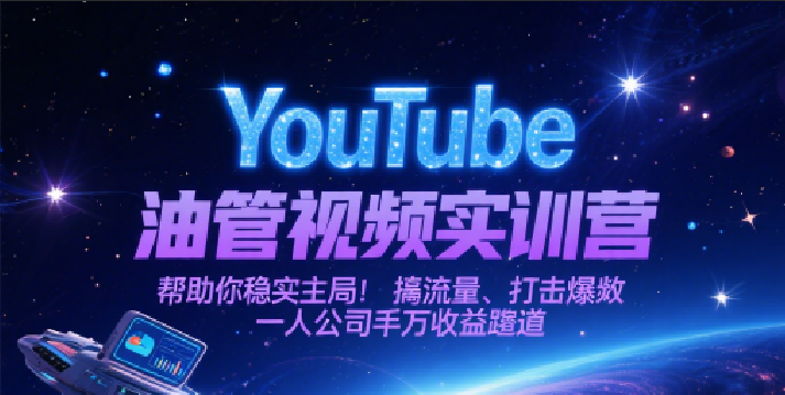 YouTube油管视频实训营，帮助你稳入局、搞流量、打爆款，一人公司千万收益赛道-800资源网