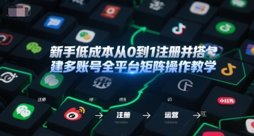 新手低成本从0到1注册并搭建多账号全平台矩阵操作教学，手机号-邮箱-IP-工具-800资源网