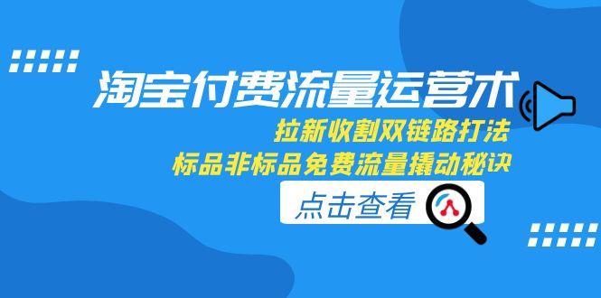 淘宝付费流量运营术，拉新收割双链路打法，标品非标品免费流量撬动秘诀-800资源网