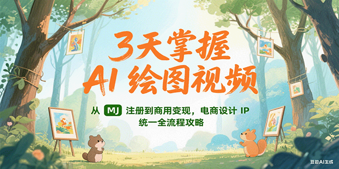 3天掌握AI绘图视频，从MJ 注册到商用变现，电商设计IP统一全流程攻略-800资源网