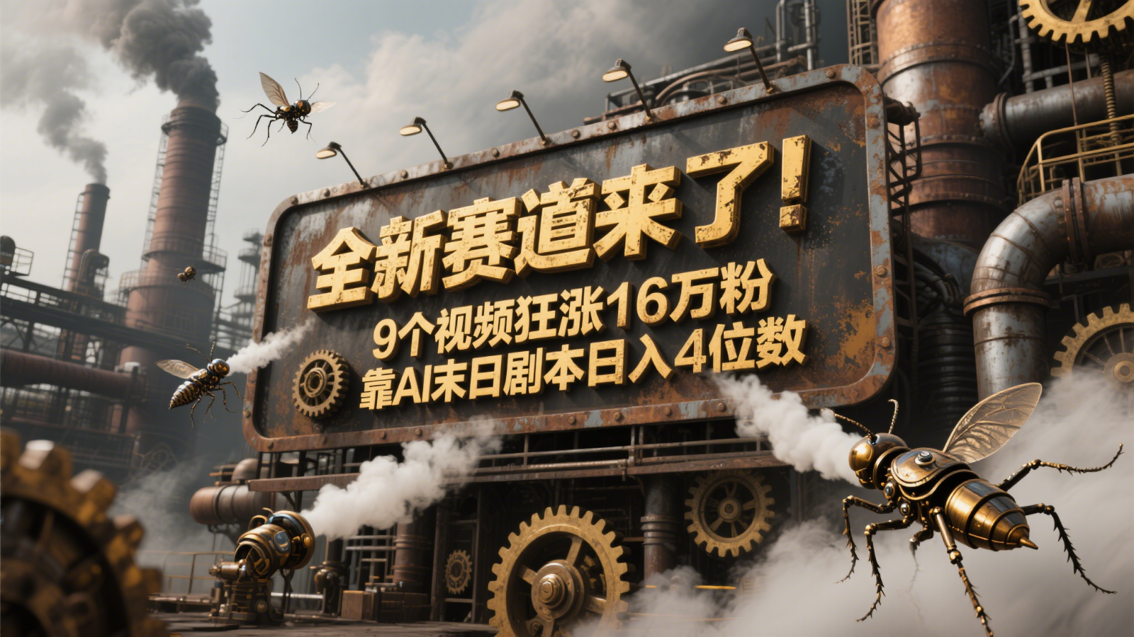 全新赛道来了！9个视频狂涨16万粉，靠AI末日剧本日入4位数，评论区爆肝追更！-800资源网