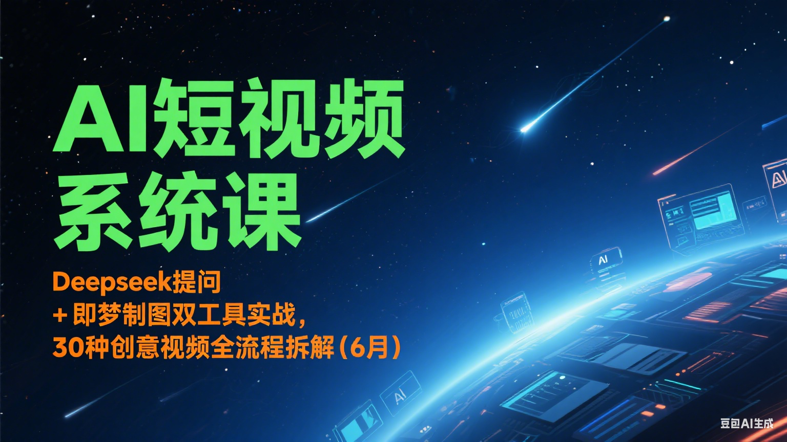 AI短视频系统课：Deepseek提问 + 即梦制图双工具实战，30种创意视频全流程拆解(6月)-800资源网