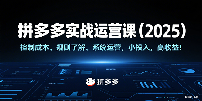 拼多多实战运营课（2025），控制成本、规则了解、系统运营，小投入，高收益！-800资源网