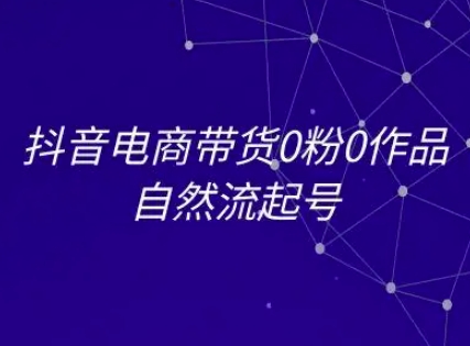 抖音电商带货0粉0作品自然流起号，抖音电商教程-800资源网