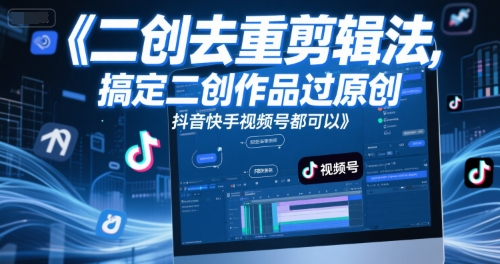 短视频二创去重剪辑法，搞定二创作品过原创，抖音快手视频号都可以-800资源网