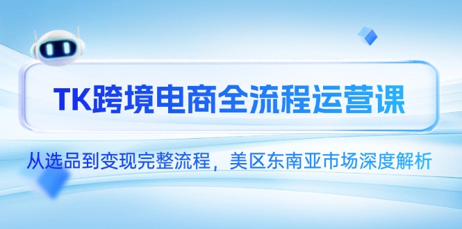 TK跨境电商全流程运营课，从选品到变现完整流程，美区东南亚市场深度解析-800资源网