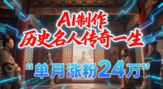 暴力起号！用AI制作历史名人传奇一生，单月涨粉24W，涨粉+变现赛道黑马来了-800资源网