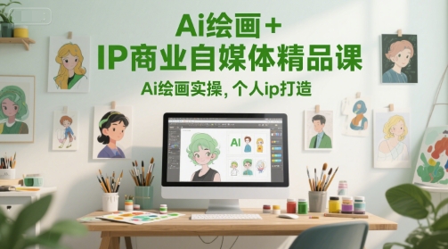 Ai绘画+IP商业自媒体精品课，Ai绘画实操，个人ip打造-800资源网