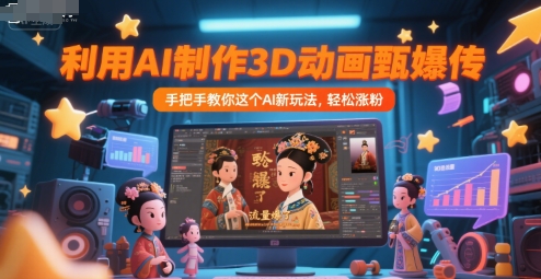 利用AI制作3D动画甄嬛传，流量爆了，手把手教你这个AI新玩法，轻松涨粉-800资源网