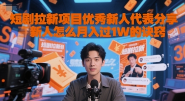 短剧拉新项目优秀新人代表分享新人怎么月入过1W的诀窍-800资源网