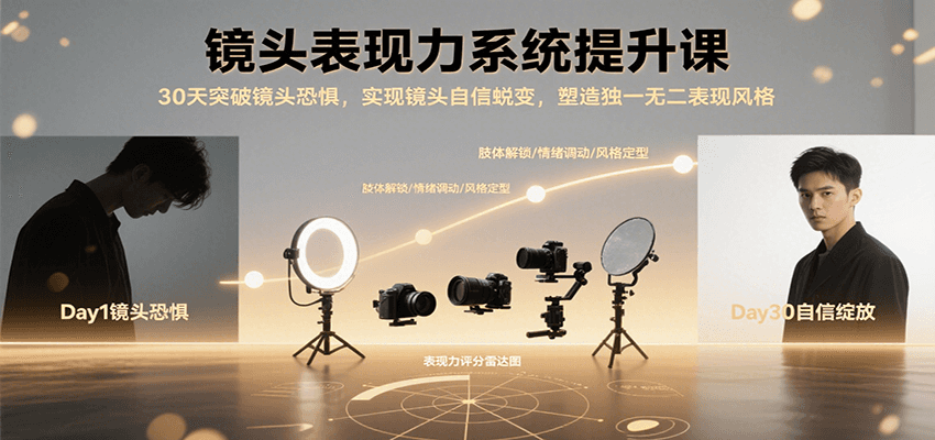 镜头表现力系统提升课，30天突破镜头恐惧实现自信蜕变，塑造独一无二表现风格-800资源网