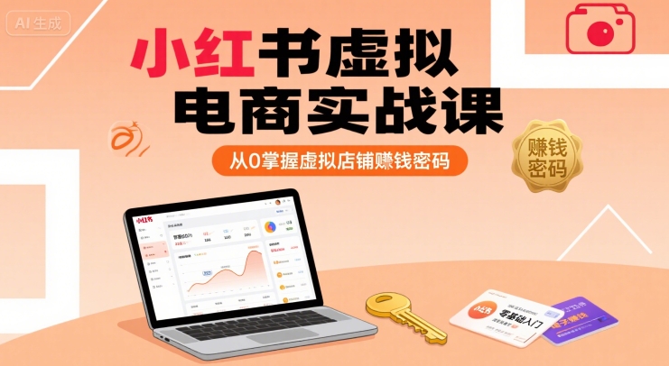 小红书虚拟电商实战课，从0掌握虚拟店铺賺钱密码-800资源网