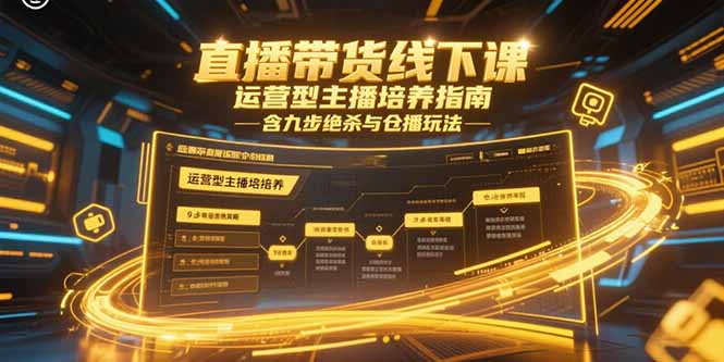 直播带货线下课，运营型主播培养指南，含九步绝杀与仓播玩法-800资源网