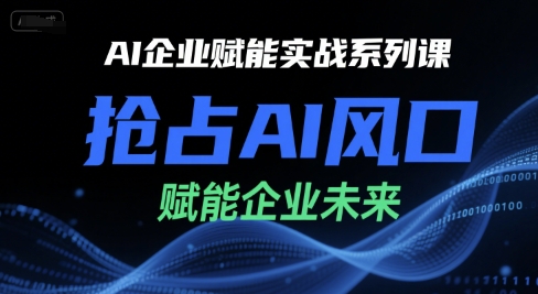 AI企业赋能实战系列课，抢占AI风口，赋能企业未来-800资源网
