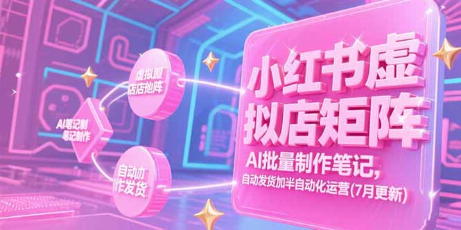 小红书虚拟店矩阵，AI批量制作笔记，自动发货加半自动化运营(7月更新)-800资源网
