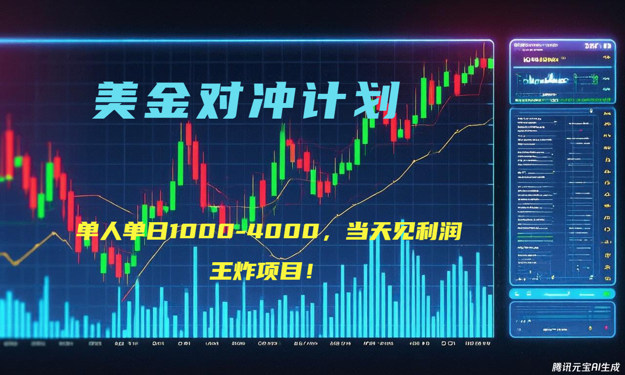 2025年最暴力项目“美金先登计划”最新最强对冲战法，每日实际收益1K-4K-800资源网