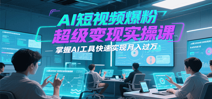 AI短视频爆粉超级变现实操课，掌握AI工具快速实现月入过万-800资源网