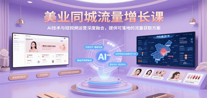 美业同城流量增长课，AI技术与短视频运营深度融合，提供可落地的流量获取方案-800资源网