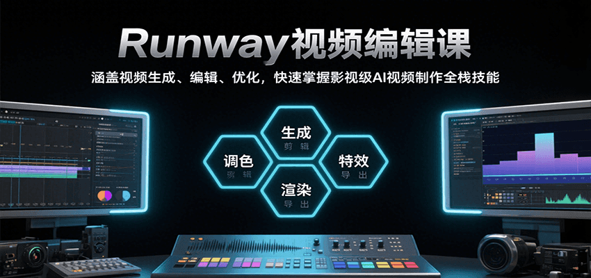 Runway视频编辑课，涵盖视频生成、编辑、优化，快速掌握影视级AI视频制作全栈技能-800资源网