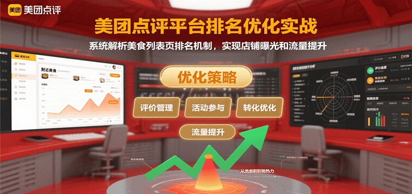 美团点评平台排名优化实战，系统解析美食列表页排名机制，实现店铺曝光和流量提升-800资源网