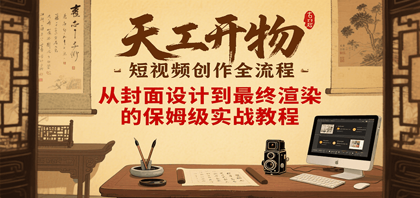 天工开物短视频创作全流程，从封面设计到最终渲染的保姆级实战教程-800资源网
