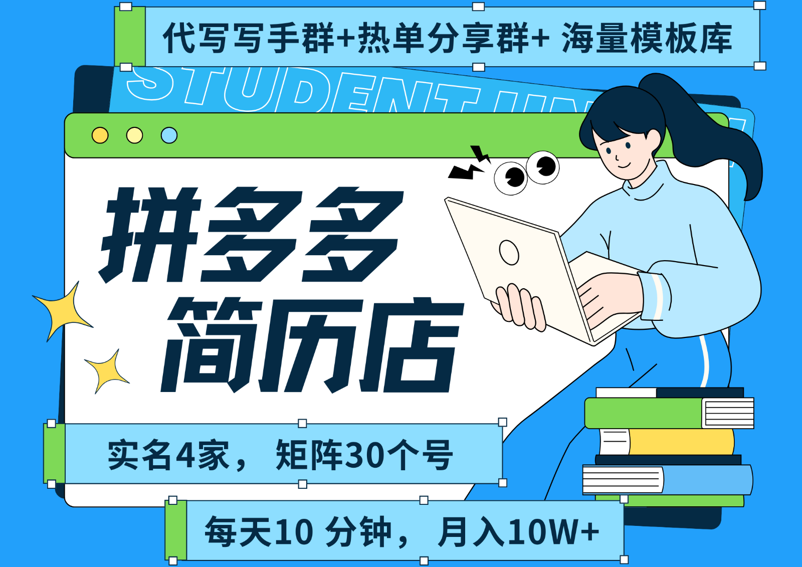 拼多多电商 拼多多 虚拟资料 简历 海报代写 全SOP流程 毫无保留分享（含后端资料）-800资源网
