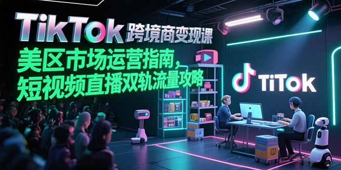 TikTok跨境电商变现课，美区市场运营指南，短视频直播双轨流量攻略-800资源网