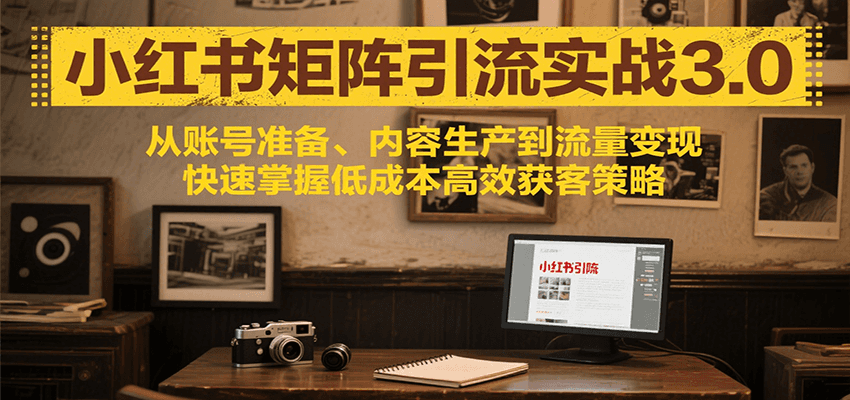 小红书矩阵引流3.0，从账号准备、内容生产到流量变现，快速掌握低成本高效获客策略-800资源网
