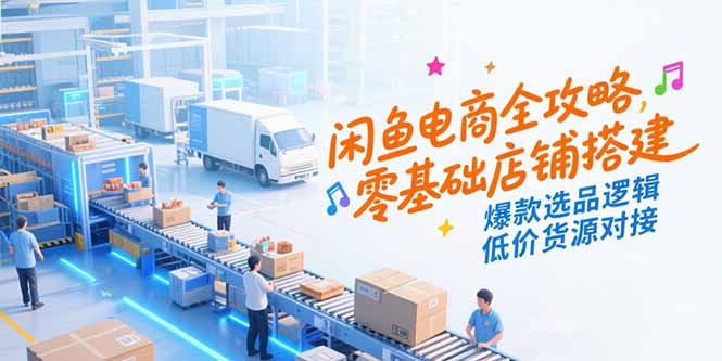 闲鱼电商全攻略，零基础店铺搭建，爆款选品逻辑，低价货源对接-800资源网