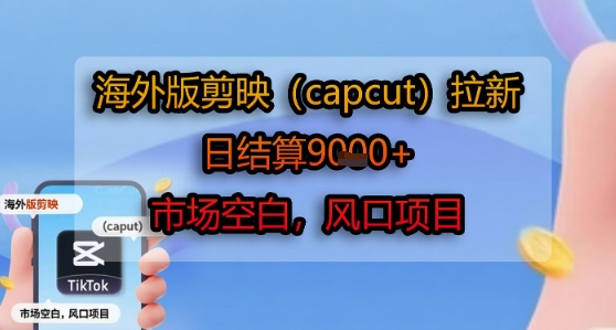 海外版剪映(capcut)拉新，日结算1k+，市场空白，风口项目-800资源网