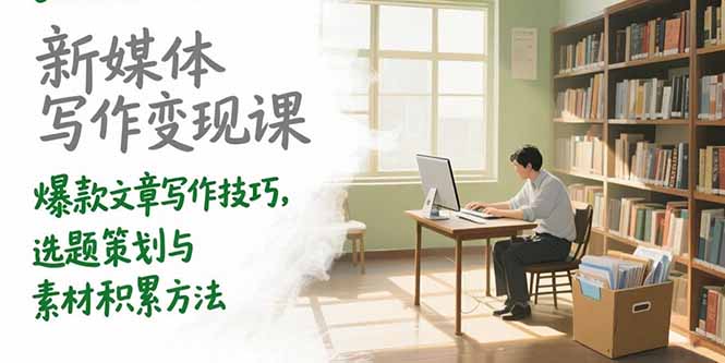 新媒体写作变现课，爆款文章写作技巧，选题策划与素材积累方法-800资源网