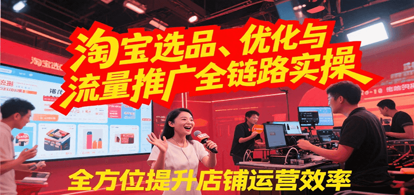 淘宝选品、优化与流量推广全链路实操，全面提升店铺运营效率-800资源网